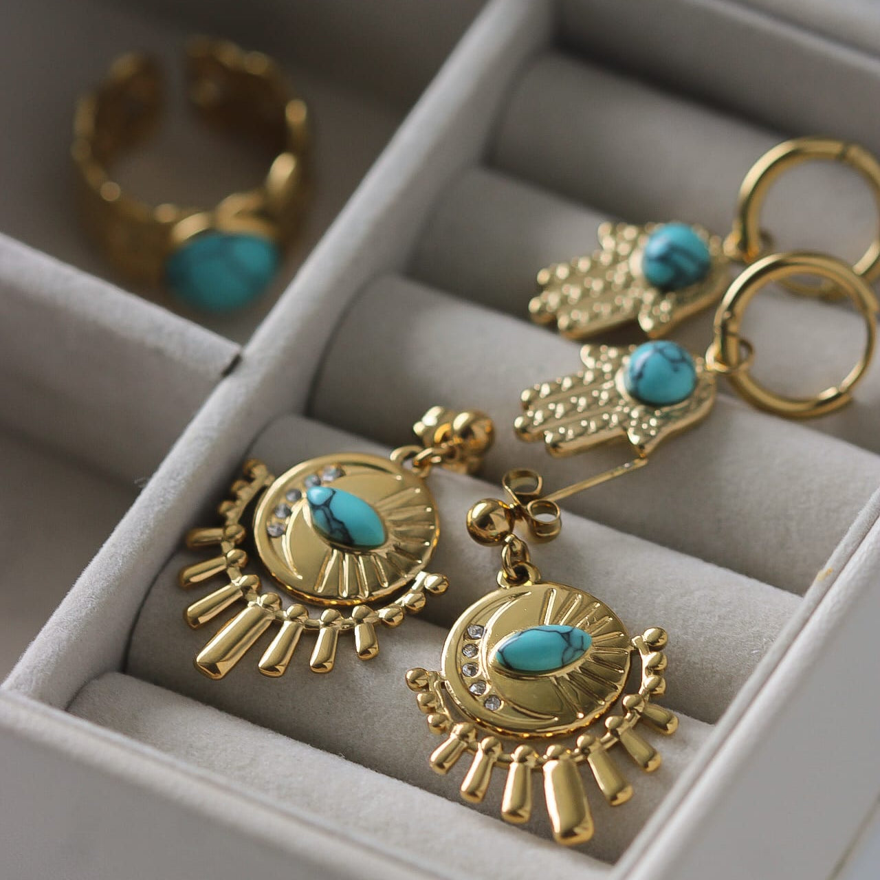 Bohna Ohrringe, Türkis