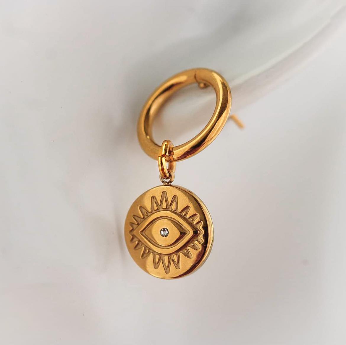 Evil Eye Vergoldete Ohrringe mit Zirkonia