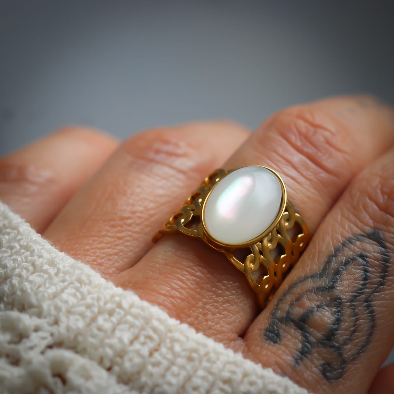 Amelia Ring, vergoldeter Edelstahl