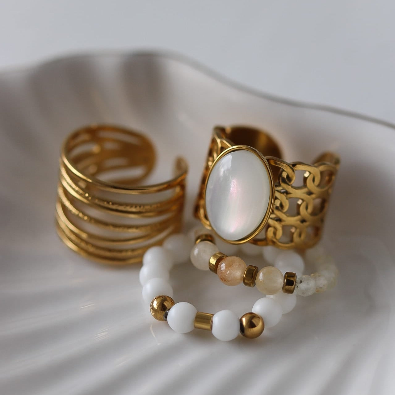 Amelia Ring, vergoldeter Edelstahl