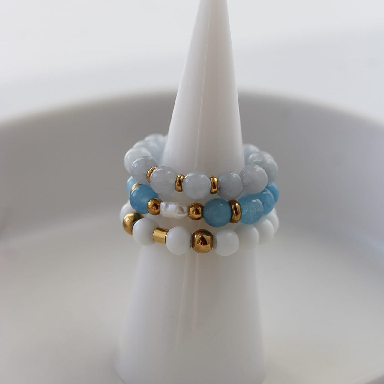 Atena Ring, graue Jade