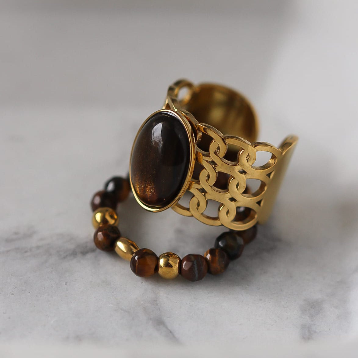 Halina Ring, vergoldeter Edelstahl