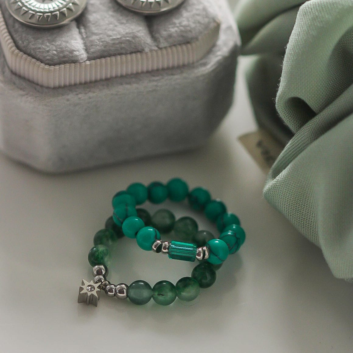 Aurelia Ring, grüner Achat