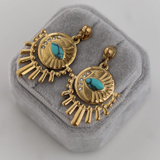 Bohna Ohrringe, Türkis