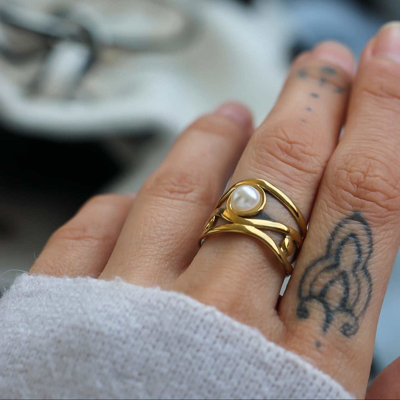 Alicja Ring, vergoldeter Edelstahl