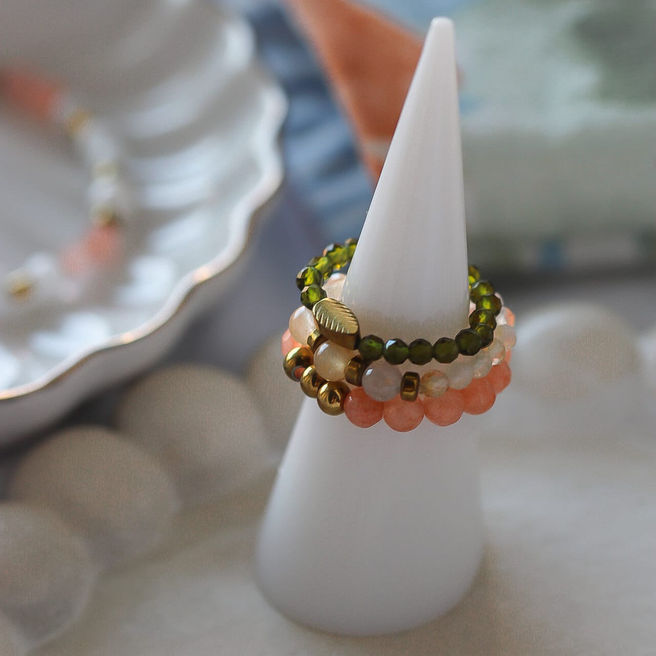 Elena Ring, orange Jade