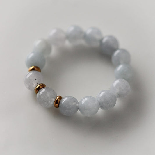 Atena Ring, graue Jade