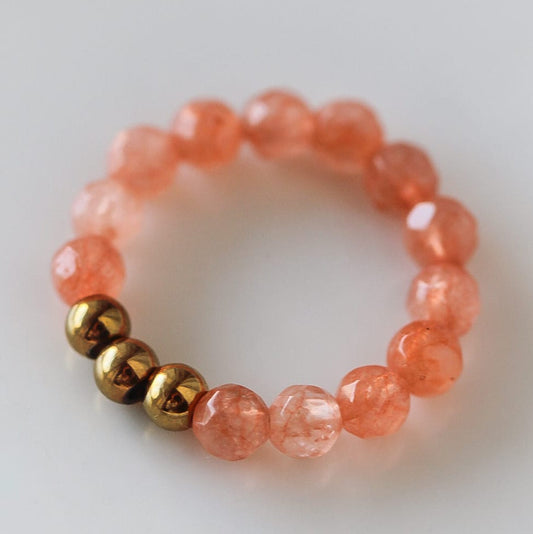 Elena Ring, orange Jade