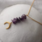 Moon Vergoldete Halskette mit Amethyst