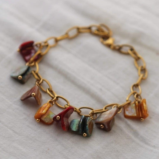 Vergoldetes Armband mit Perlmutt
