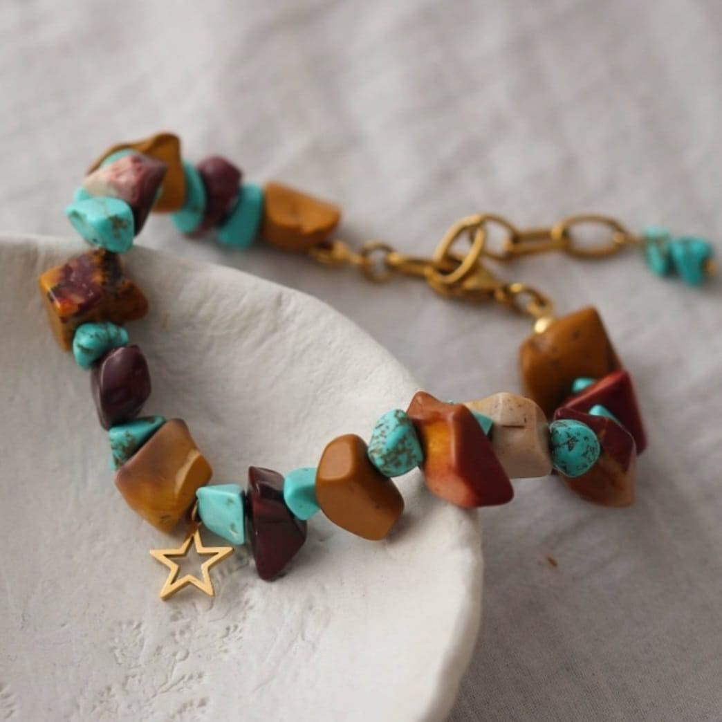 Star Vergoldetes Türkis - Mookait Armband