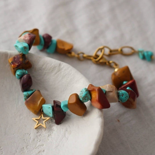 Star Vergoldetes Türkis - Mookait Armband