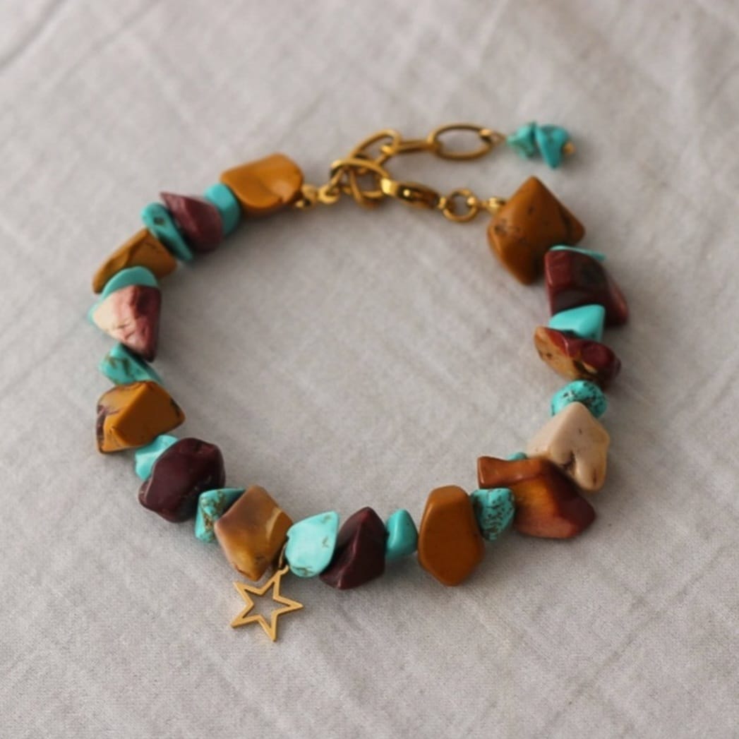 Star Vergoldetes Türkis - Mookait Armband