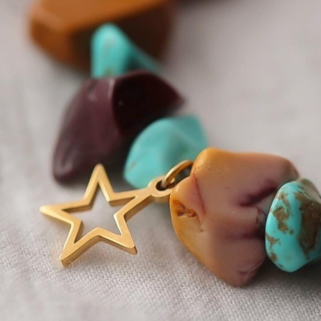 Star Vergoldetes Türkis - Mookait Armband