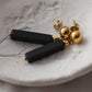 Black Lady Vergoldete Ohrringe mit Obsidian und Hämatit