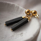 Black Lady Vergoldete Ohrringe mit Obsidian und Hämatit